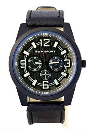 Amazon.in Buy BWIN SPORT Men's Black Dial Analogue Watch
